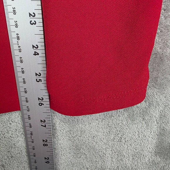 Womens Red 89th + Madison Blouse Top Cold Shoulder Rhinestones Short Sleeve 1X - Picture 9 of 10